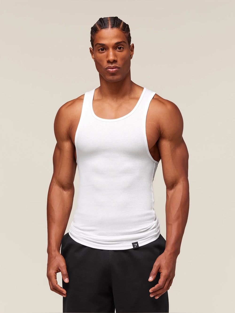 Gymshark Ribbed Tank 1PK - White